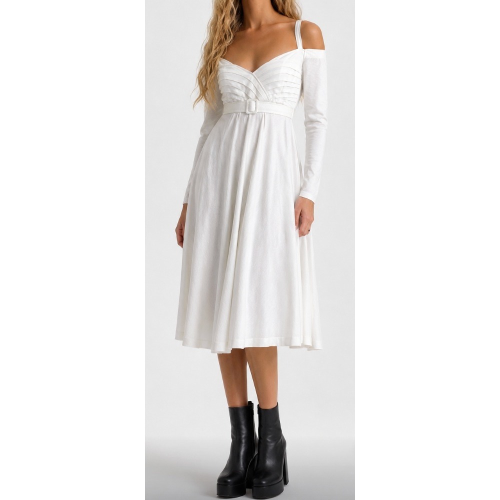 Vintage Morgane Le Fay Off Shoulder Empire Waist Midi Dress M Romantic Ren Fair